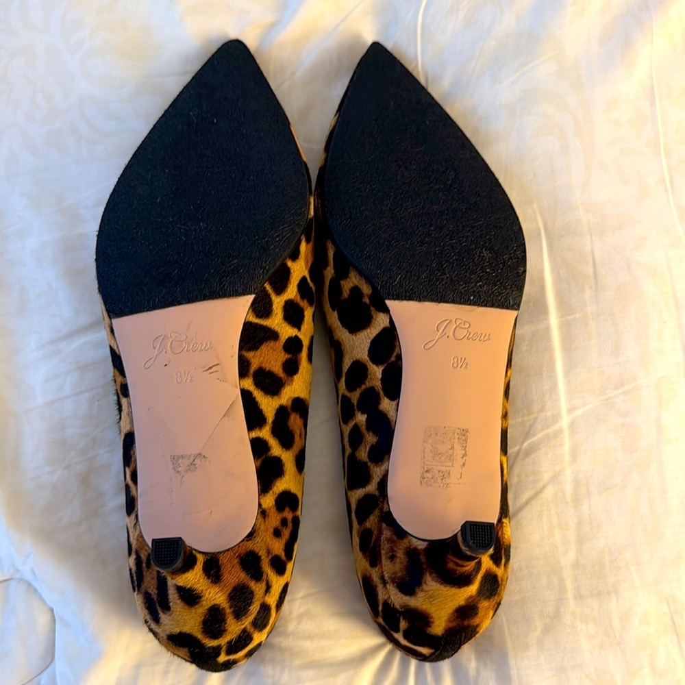 Leopard Print Pointed Toe Women’s Kitten heel Pumps - Tan/Black 8.5 - Picture 3 of 4